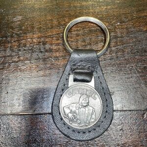 Vintage Black Leather‎ Keychain Camel Joe 1993 Hollywood Joe